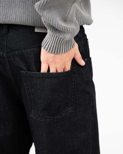 Baggy Denim Jeans Black-OSI