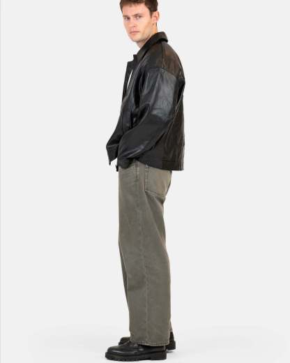 Baggy Denim Jeans Khaki Green-OSI