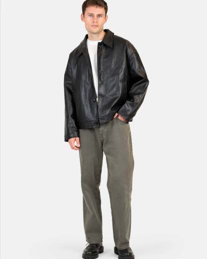 Baggy Denim Jeans Khaki Green-OSI