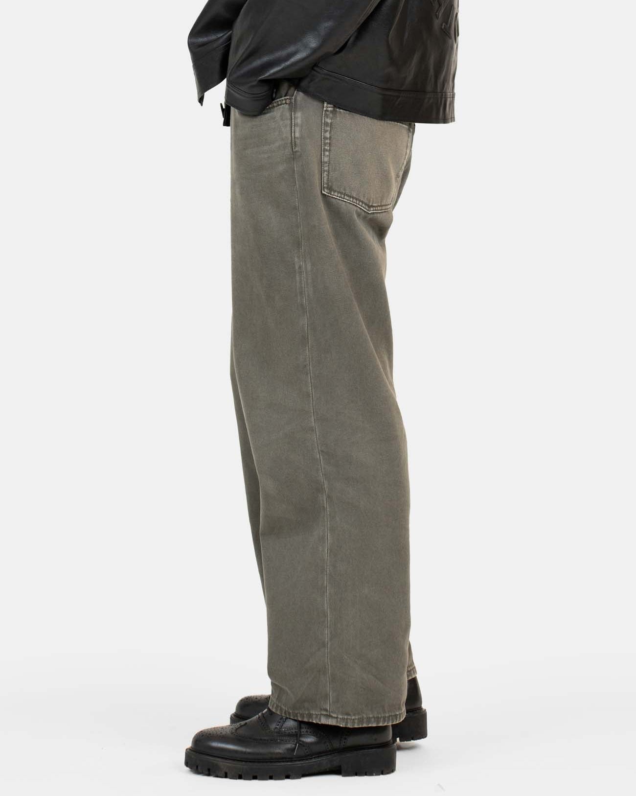 Baggy Denim Jeans Khaki Green-OSI