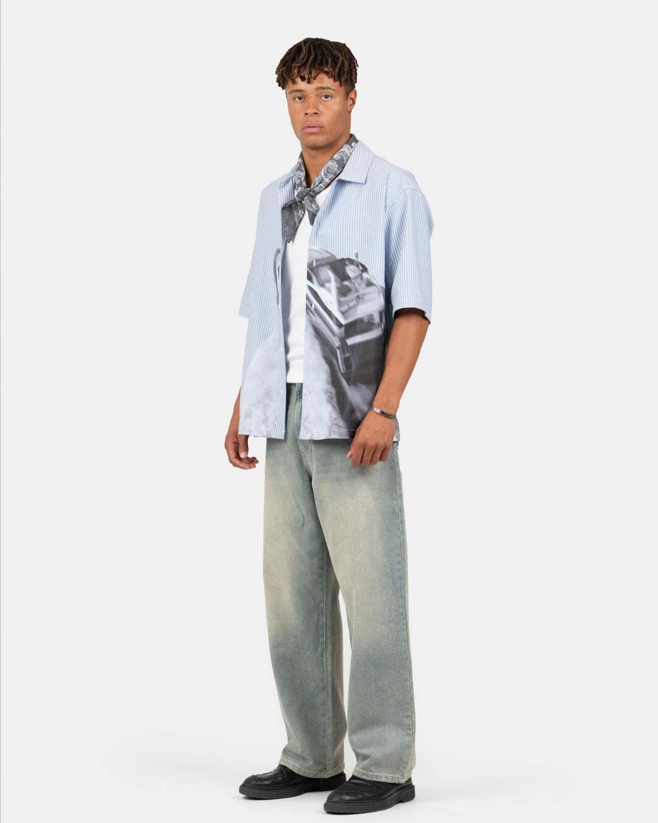 Baggy Denim Jeans Light Blue Vintage Wash-OSI