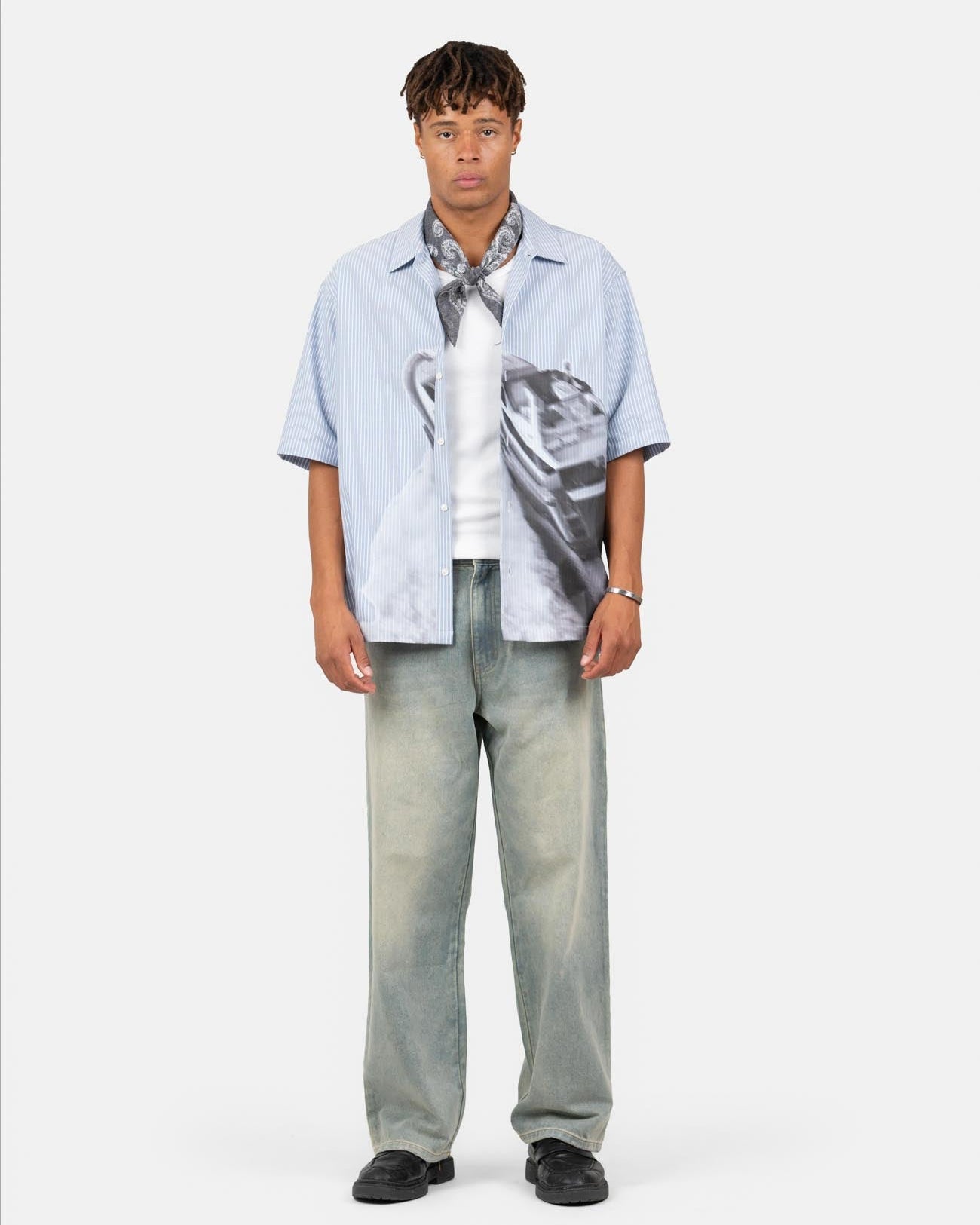 Baggy Denim Jeans Light Blue Vintage Wash-OSI