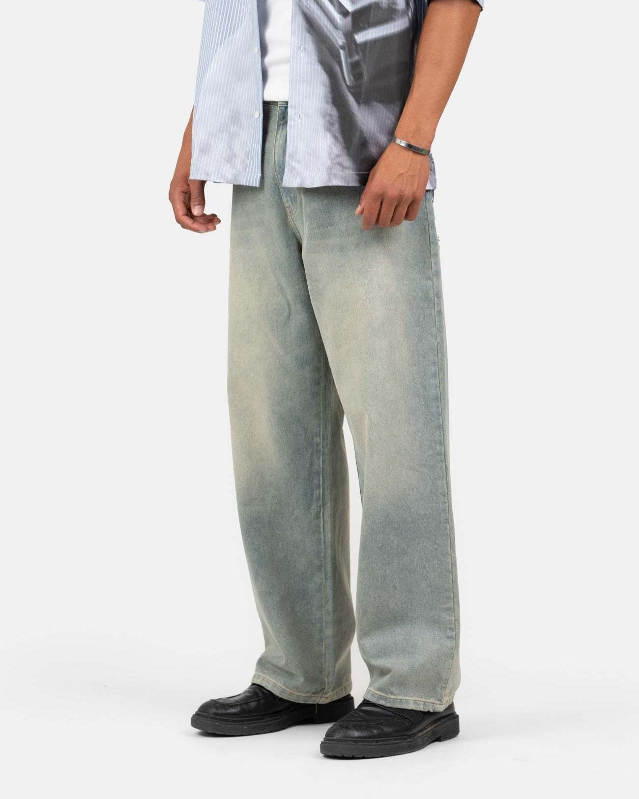 Baggy Denim Jeans Light Blue Vintage Wash-OSI