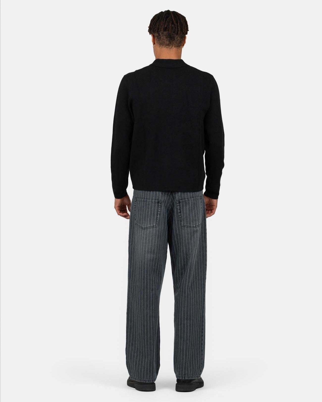 Baggy Denim Jeans Washed Pinstripe-OSI
