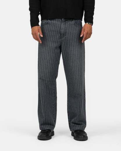 Baggy Denim Jeans Washed Pinstripe-OSI