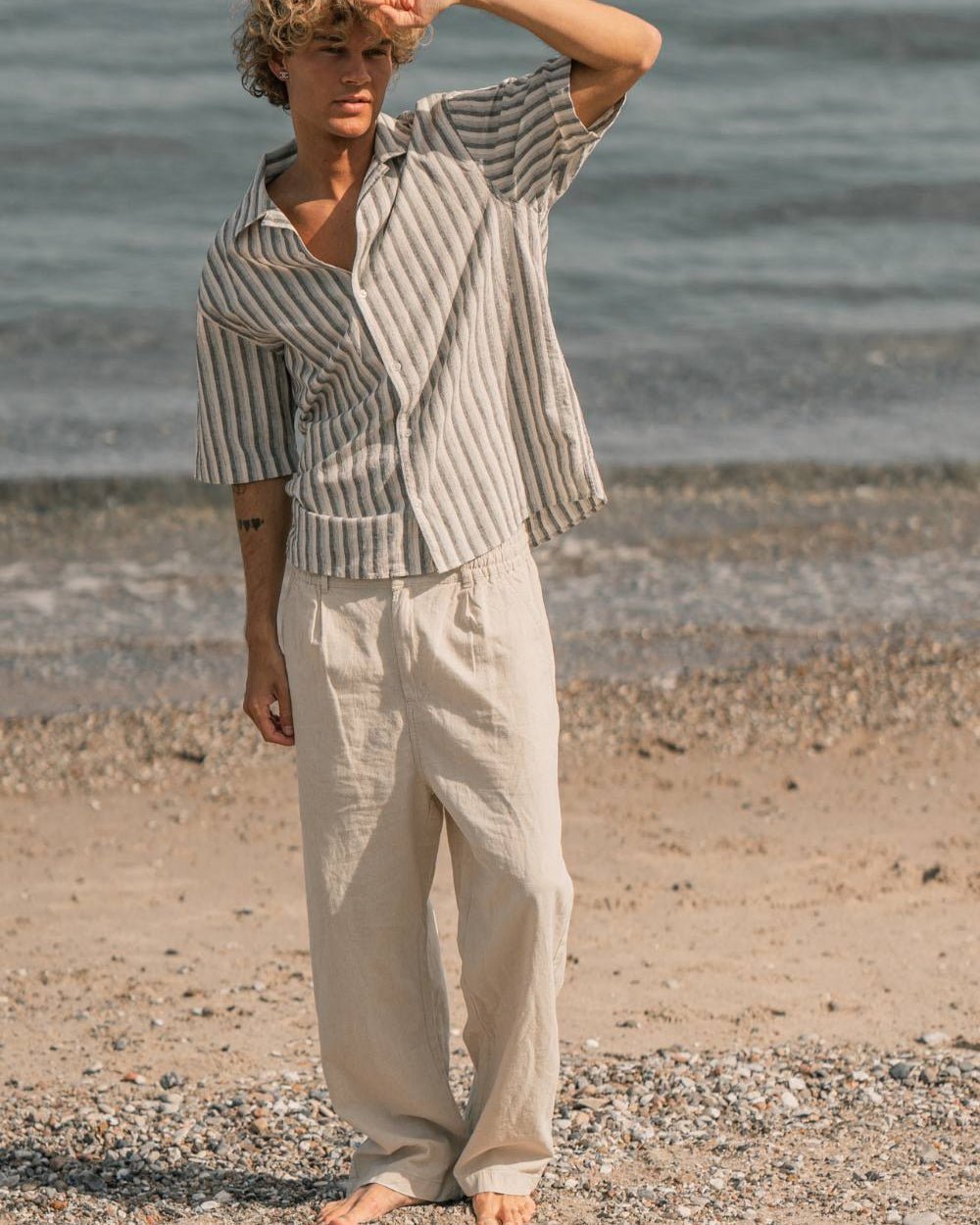 Baggy H?rbukser Beige-OSI