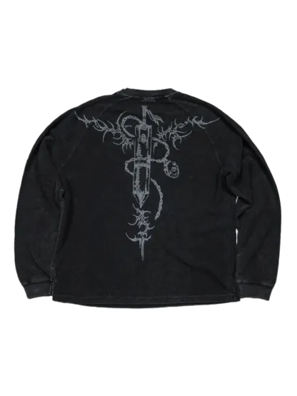 BLACK SWORDSMAN WAFFLE LONG SLEEVE-OSI