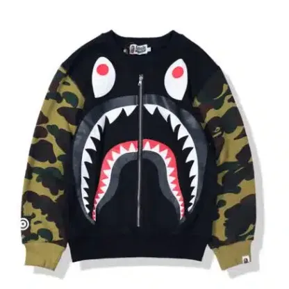  Camo Shark Teeth Sweater-OSI