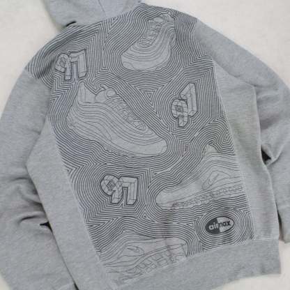 SUPER RARE 2000s  97 Zip Up Hoodie Grey-OSI