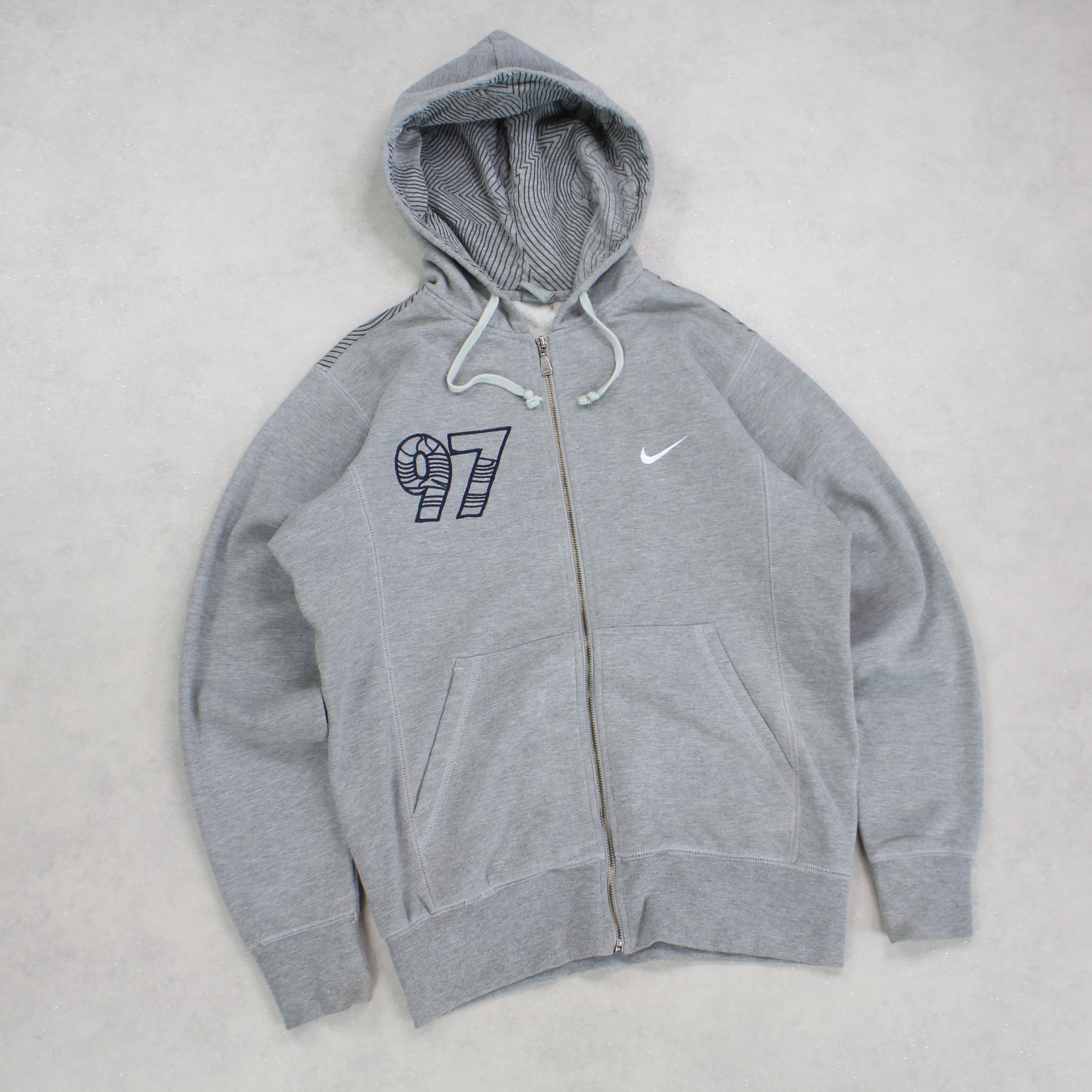 SUPER RARE 2000s  97 Zip Up Hoodie Grey-OSI