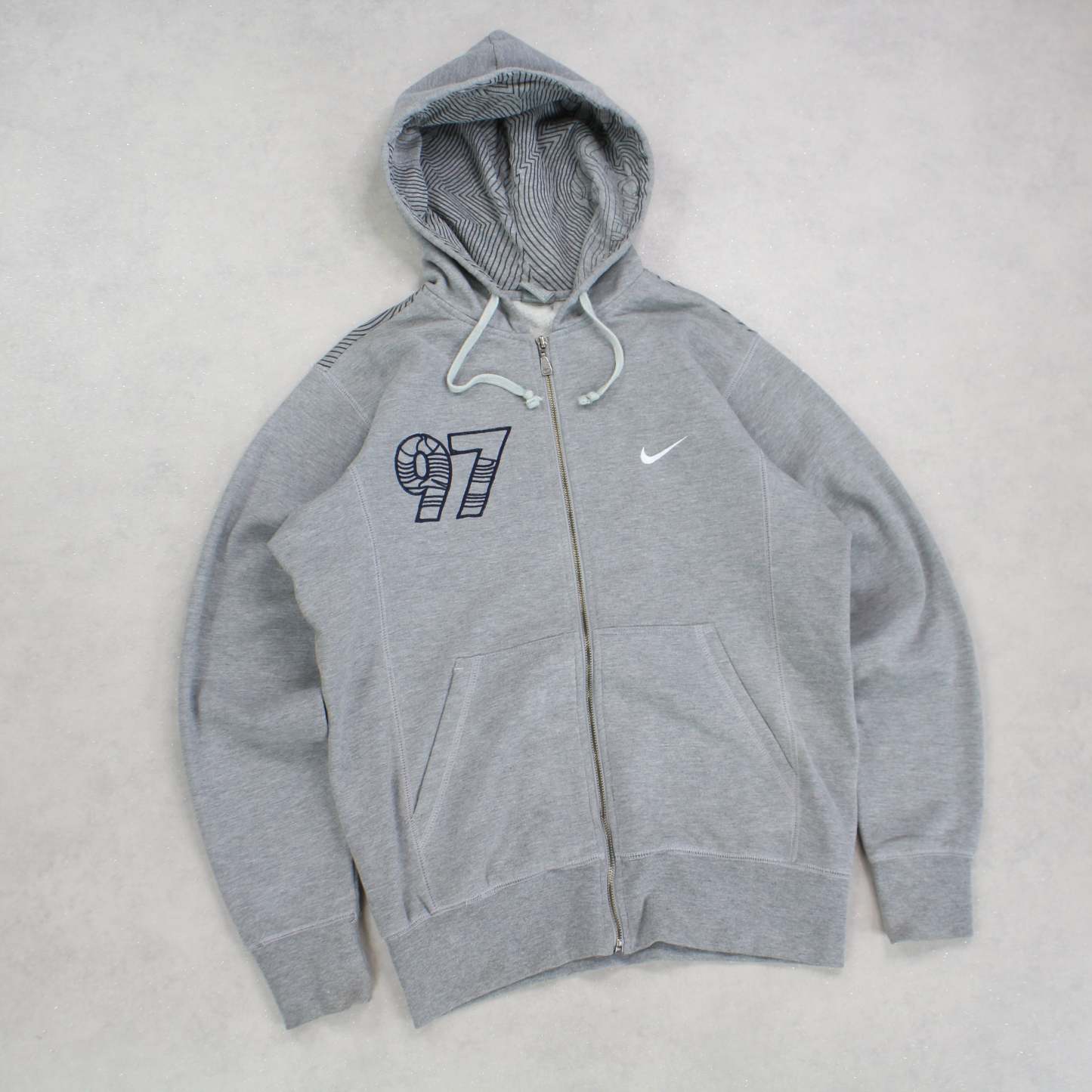 SUPER RARE 2000s  97 Zip Up Hoodie Grey-OSI