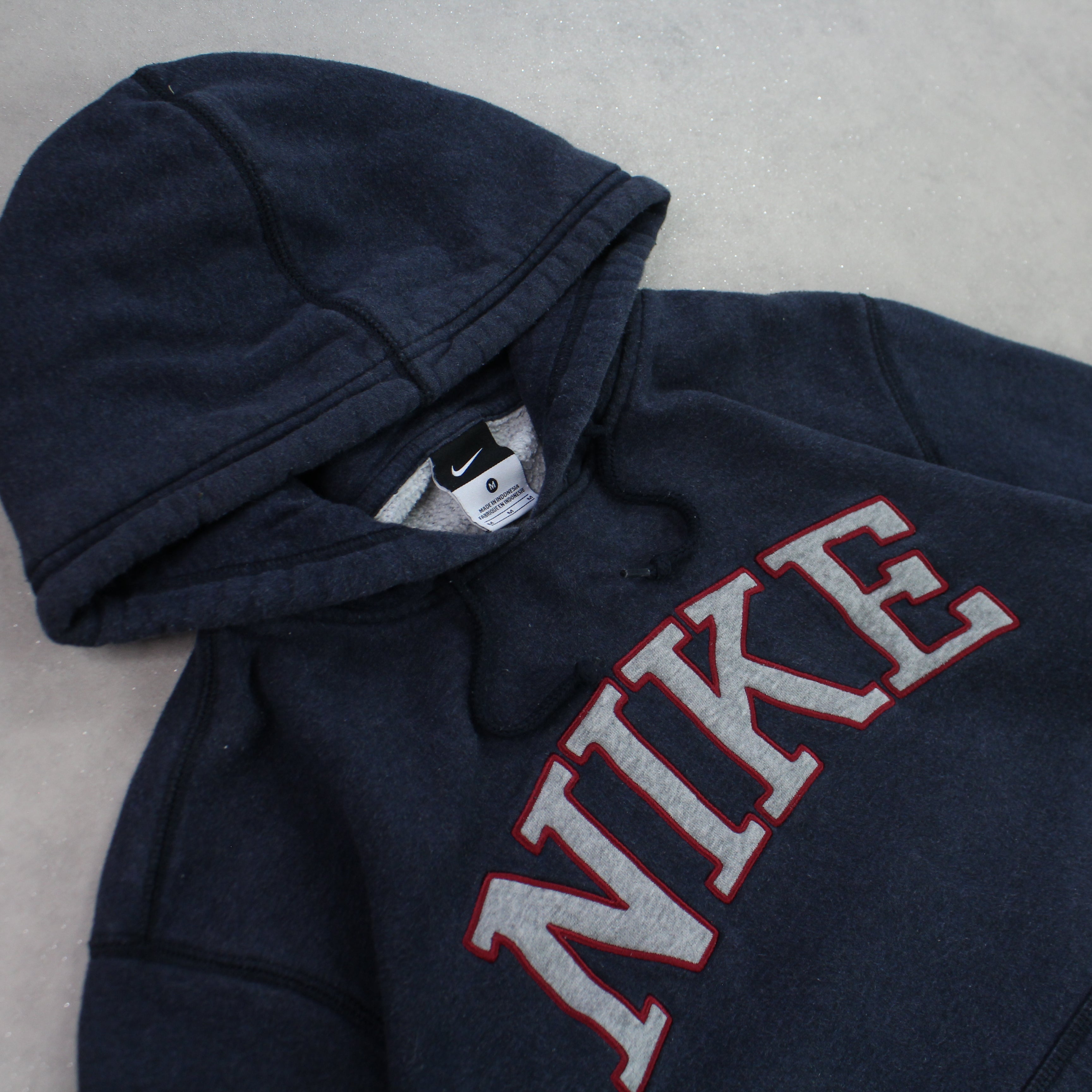 RARE 2000s  Spell Out Hoodie Navy-OSI