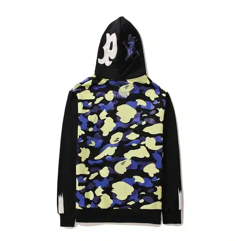 Camouflage Zipper  Shark Hoodie-OSI