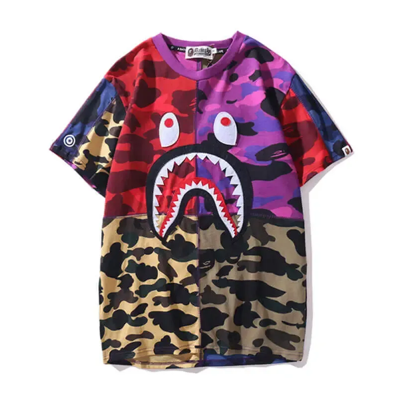 Short Sleeve Camouflage  Shark Camo T Shirt-OSI