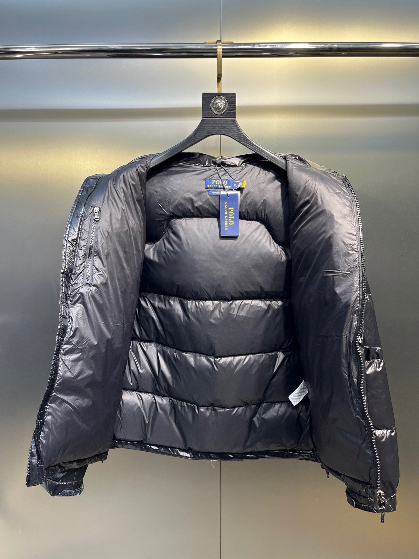 Polo Ralph Lauren Black Shiny Down Puffer Jacket