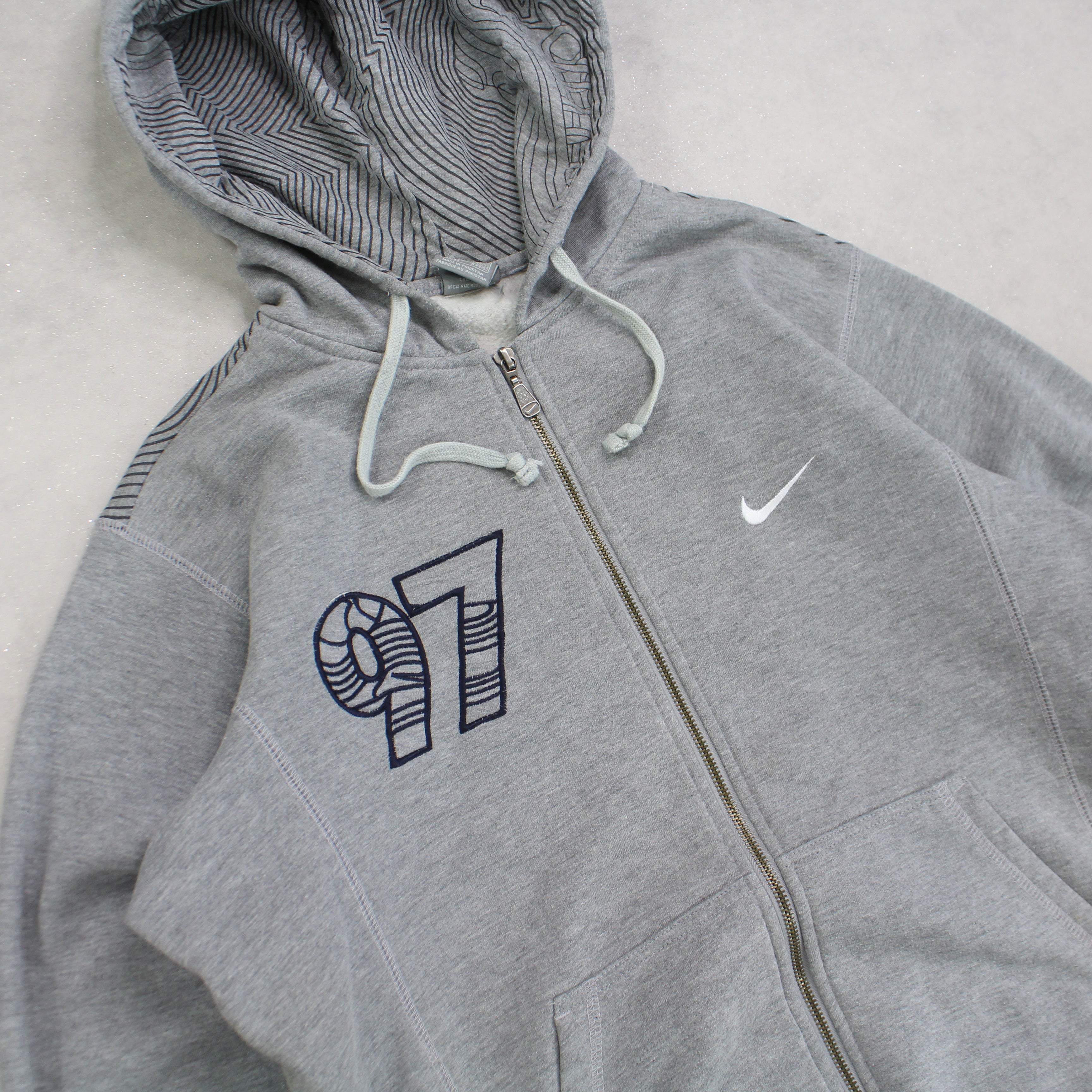 SUPER RARE 2000s  97 Zip Up Hoodie Grey-OSI