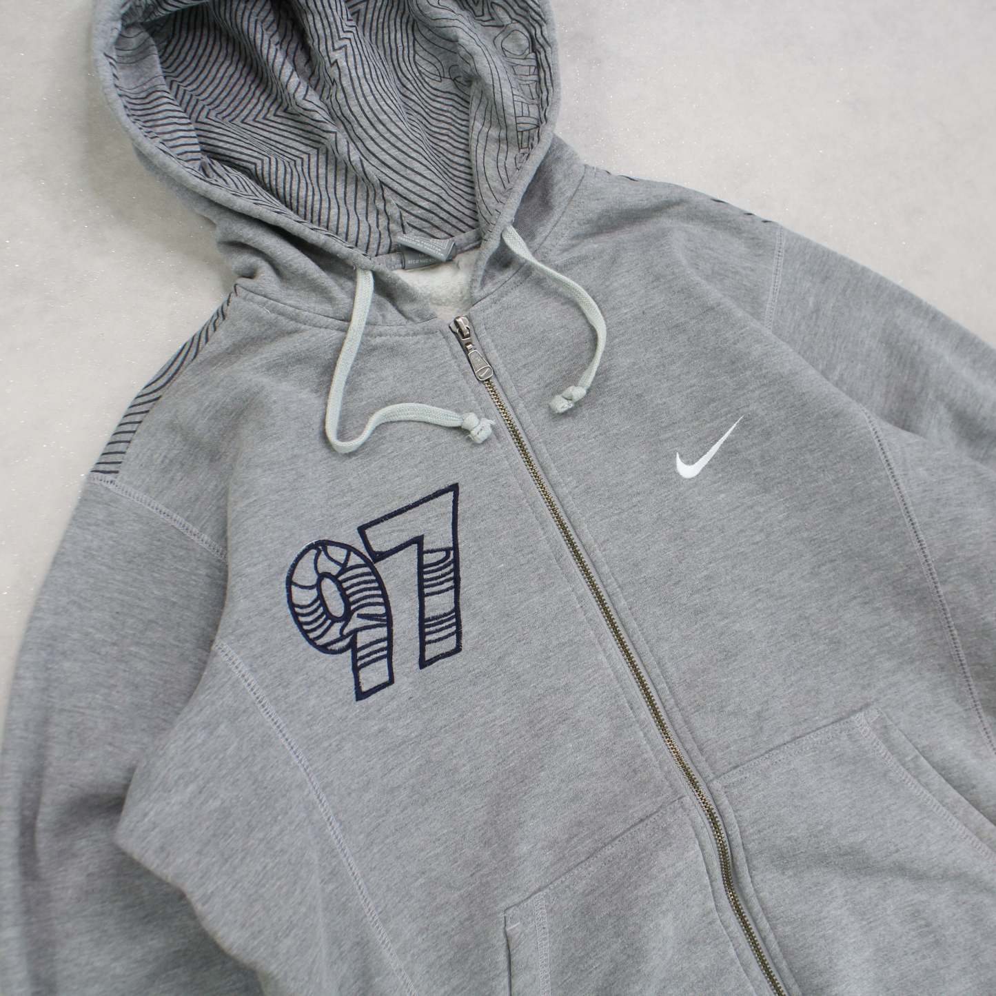 SUPER RARE 2000s  97 Zip Up Hoodie Grey-OSI