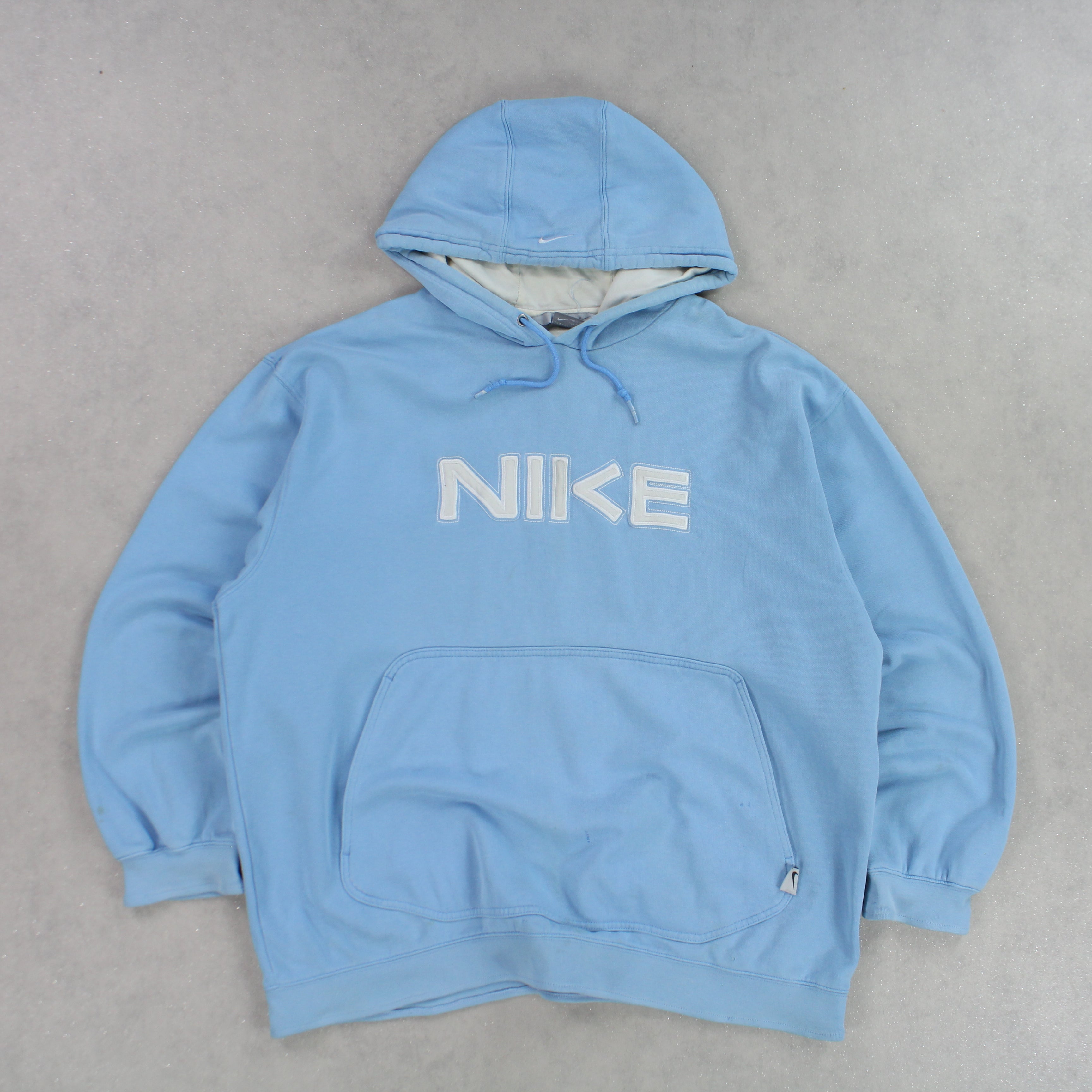 VERY RARE 2000s  Spell Out Hoodie Blue-OSI