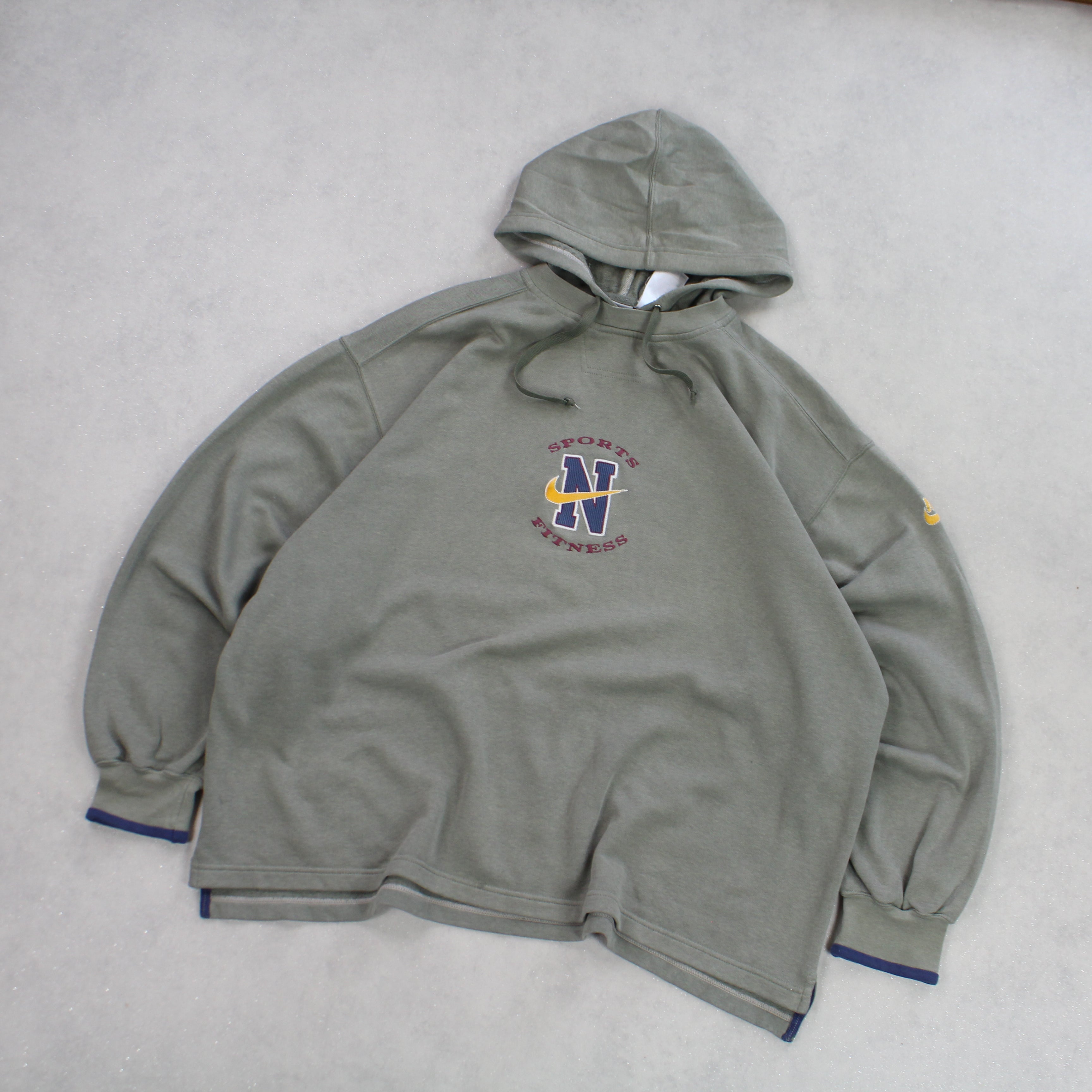 RARE 1990s  Sports & Fitness Hoodie Green-OSI