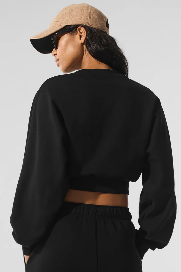 Round-neck crop sweater-OSI