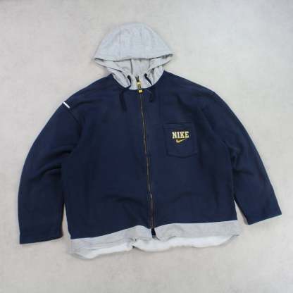 RARE 90s  Zip Hoodie Navy-OSI