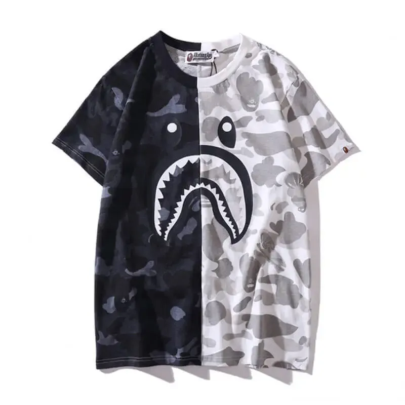 Short Sleeve Camouflage  Shark Camo T Shirt-OSI