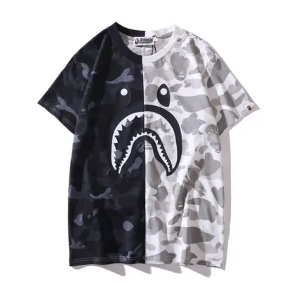 Short Sleeve Camouflage  Shark Camo T Shirt-OSI