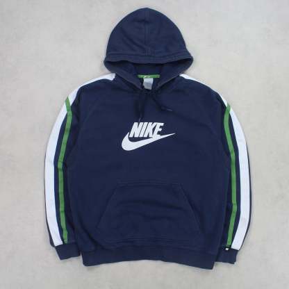RARE 2000s   Spell Out Hoodie Navy-OSI