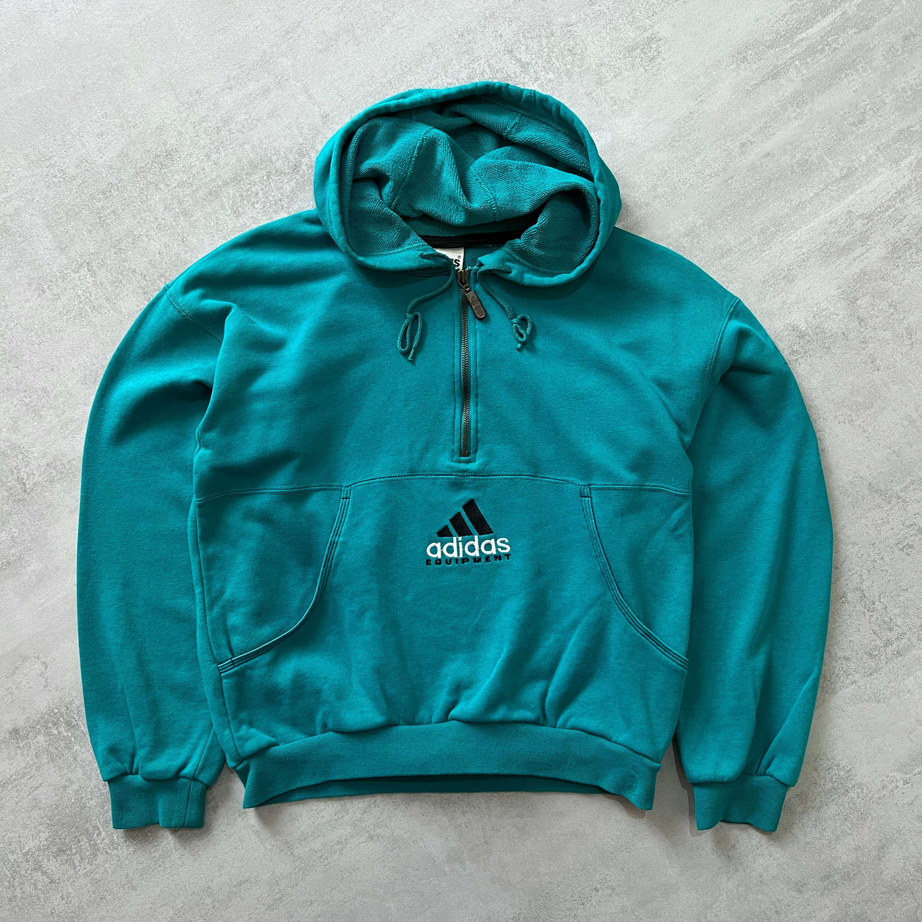 Equipment 1990s 1/4 zip heavyweight embroidered hoodie-OSI