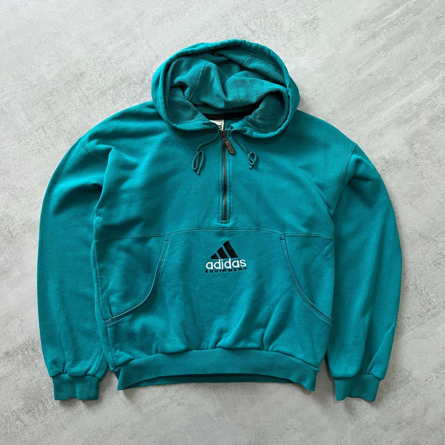 Equipment 1990s 1/4 zip heavyweight embroidered hoodie-OSI