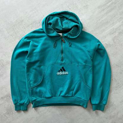 Equipment 1990s 1/4 zip heavyweight embroidered hoodie-OSI