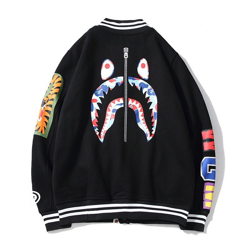 A Bathing Ape Varsity WGM Shark Jacket-OSI