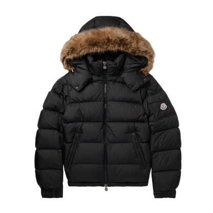 Moncler Faux Logo Puffer Jacket Black