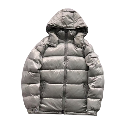 Moncler Logo Puffer Jacket Grey