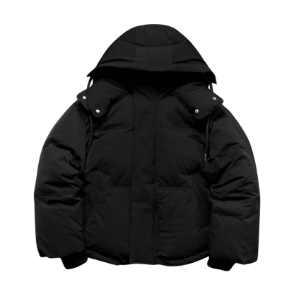  Logo Puffer Jacket Black-OSI