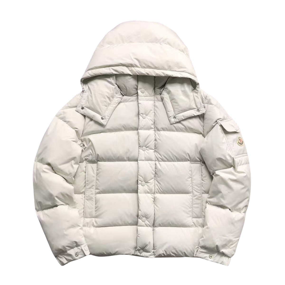 Moncler Logo Puffer Jacket White