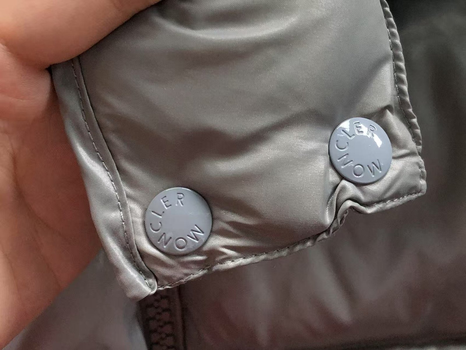 Moncler Logo Puffer Jacket Grey