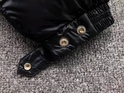 Moncler Logo Shiny Puffer Jacket Dark Navy