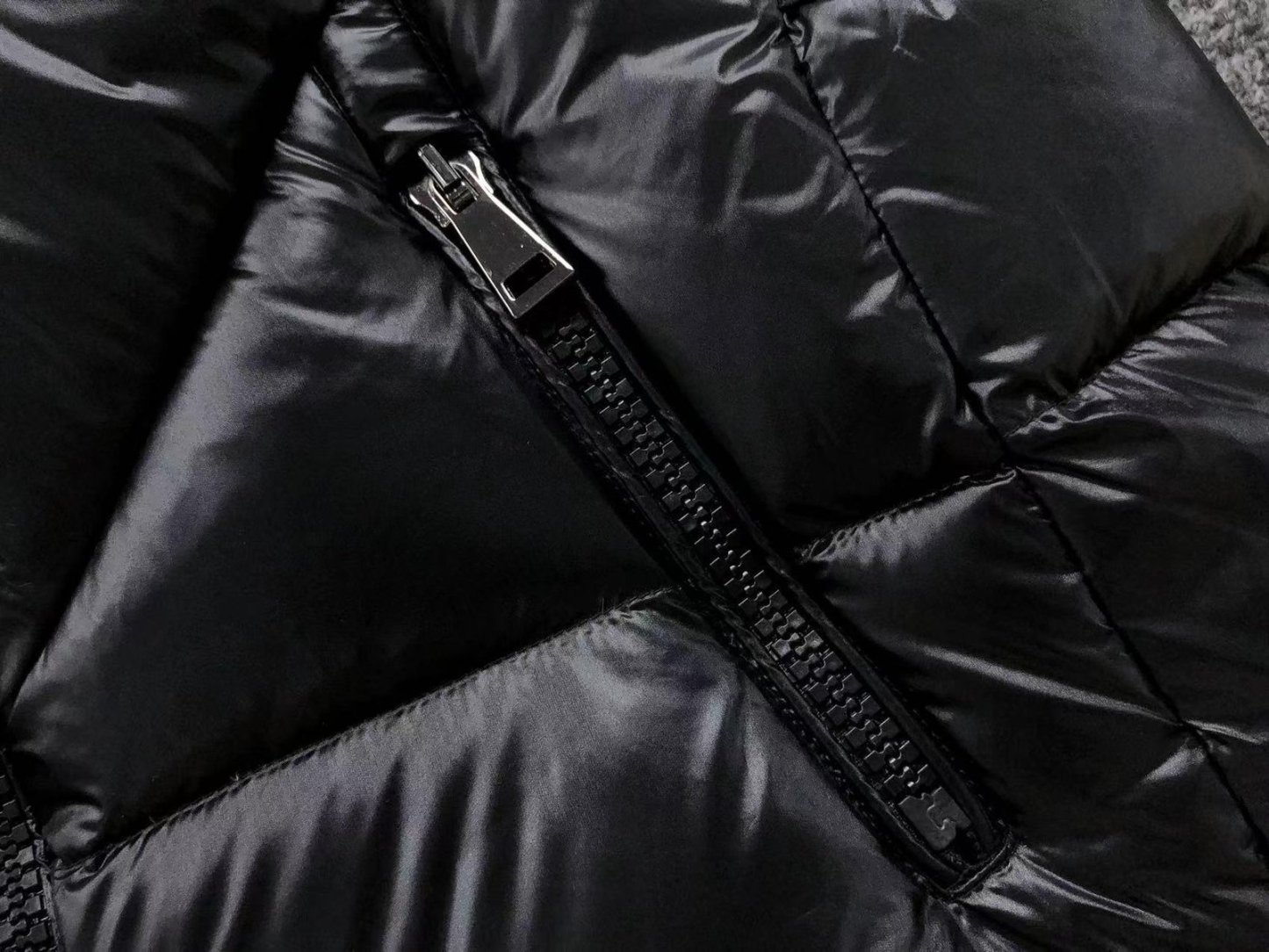 Moncler Faux Logo Puffer Jacket Black