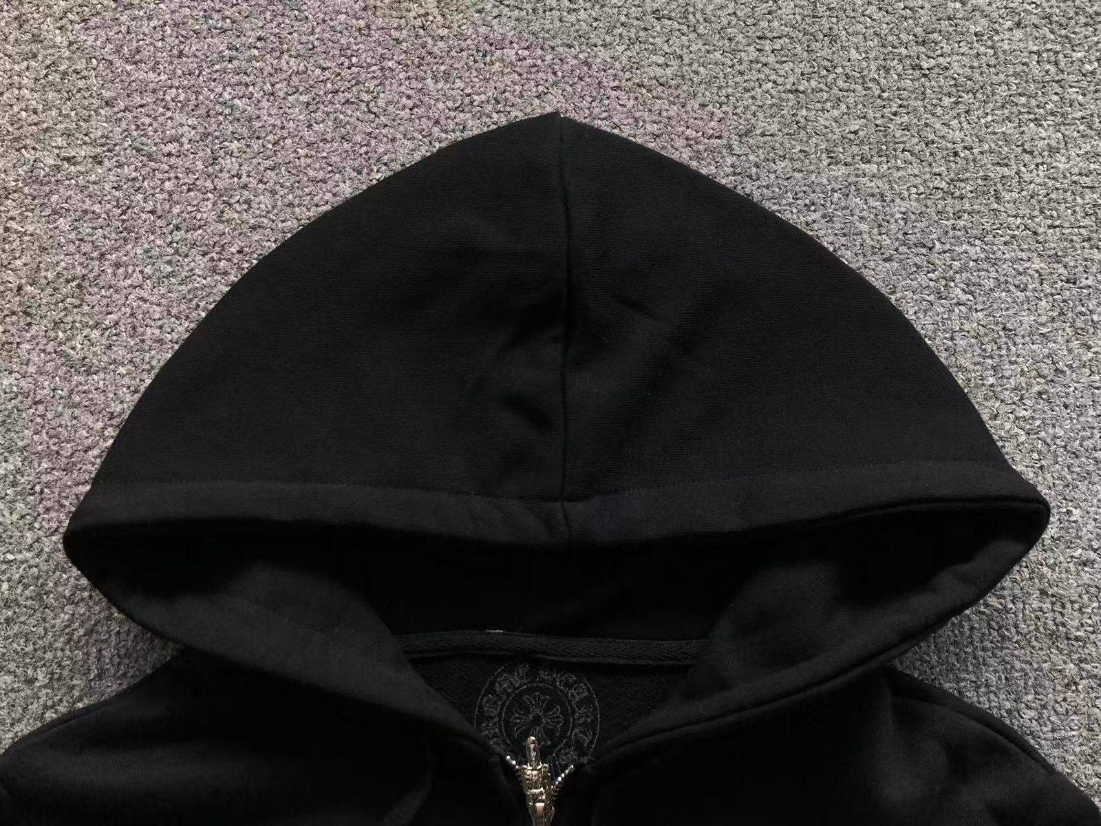 Chrome Hearts Logo Zip Up Hoodie White