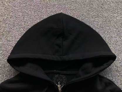 Chrome Hearts Logo Zip Up Hoodie White