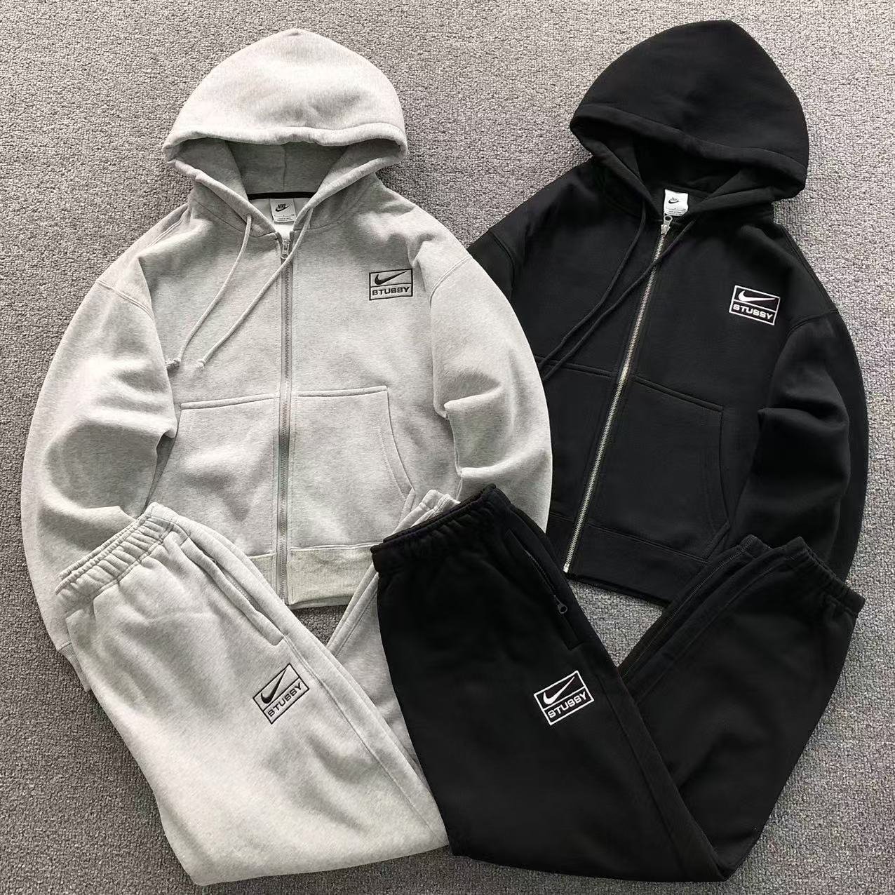 Nike x Stussy Washed Fleece Hoodie Grey