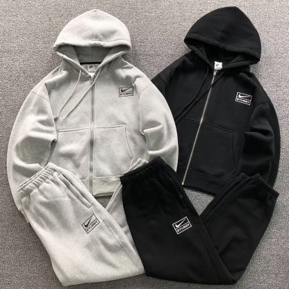 Nike x Stussy Washed Fleece Hoodie Grey