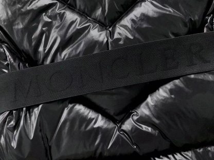 Moncler Faux Logo Puffer Jacket Black