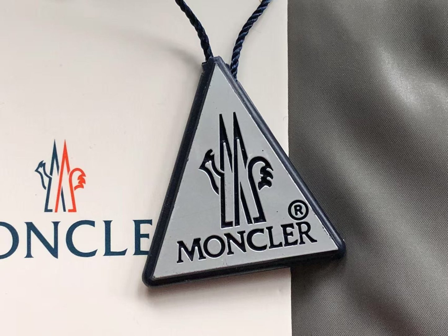 Moncler Logo Puffer Jacket Grey