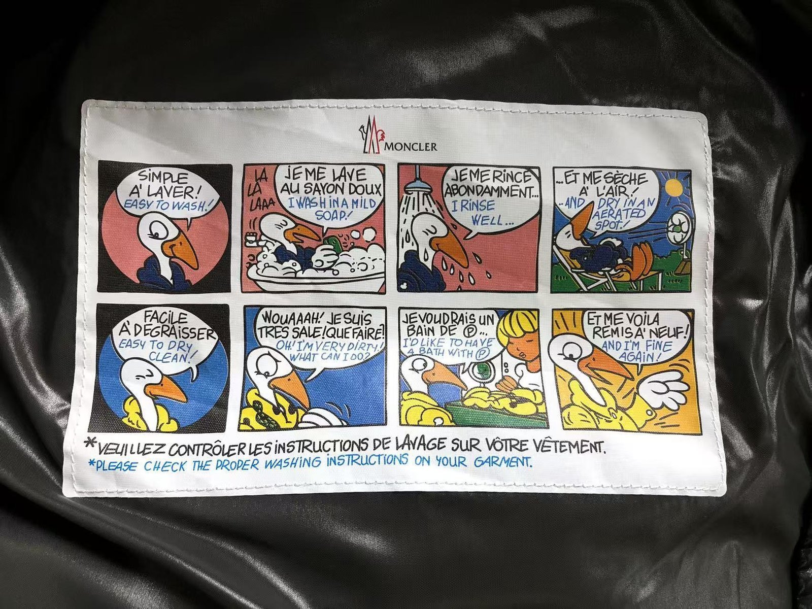 Moncler Logo Shiny Puffer Jacket Black