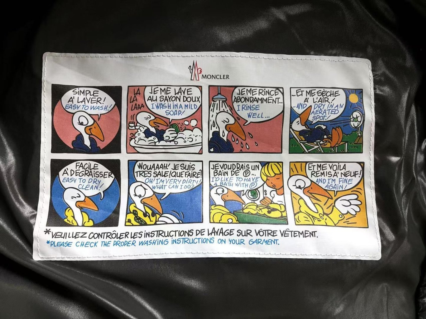 Moncler Logo Shiny Puffer Jacket Black