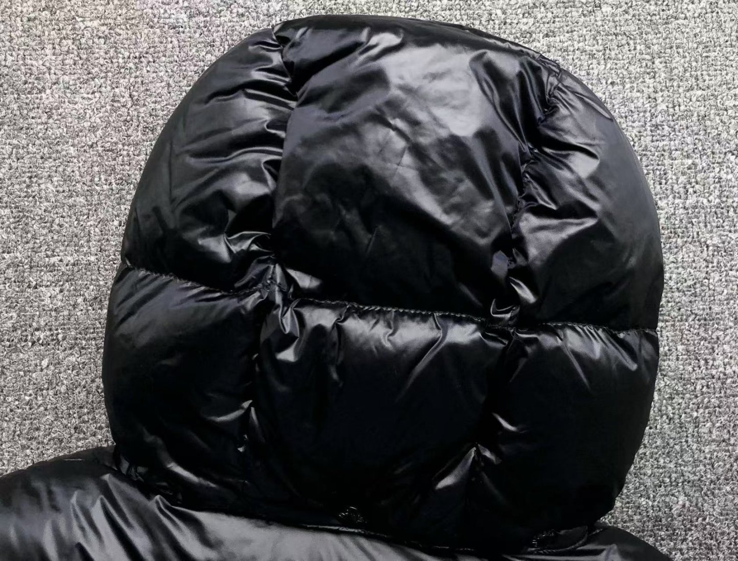 Moncler Logo Shiny Puffer Jacket Dark Navy