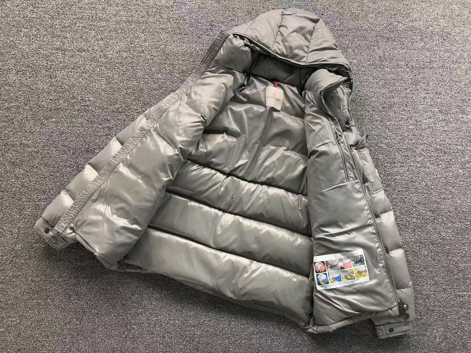 Moncler Logo Puffer Jacket Grey