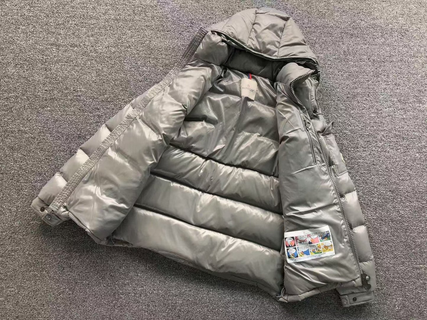 Moncler Logo Puffer Jacket Grey